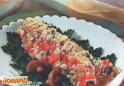 Салат грибной с сельдью