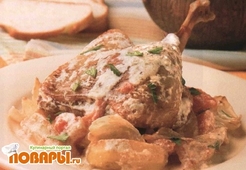 Гусь в горшочках