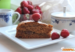 Постный пирог на яблочном джеме с прослойкой