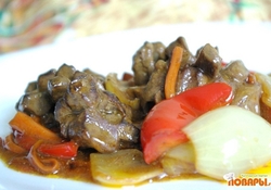 Рецепт: Бараньи сердечки в кисло-сладком соусе