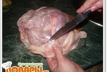 Шаг 1: С курицы снимаем кожу. Я …