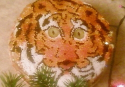 Рецепт: Блинный торт "Талисман года Тигра"