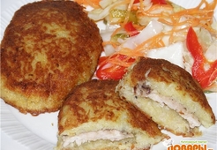 Котлеты картофельные, фаршированные свининой