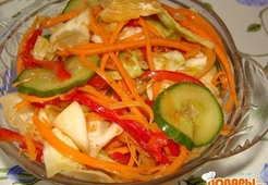 Салат с капустой и огурцами по-корейски