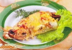 Рыба, запеченная с грибами