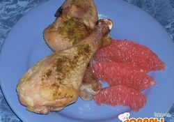 Рецепт: Курочка в меду с грейпфрутом