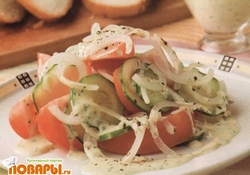 Рецепт: Салат овощной с горчичным соусом