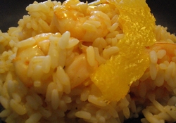 Рецепт: Кокосовое ризотто с креветками и лимоном