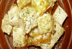 Жареный тофу с тыквой