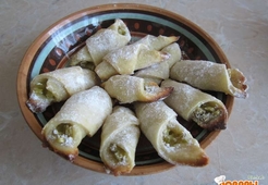 Печенье с ревенем из творожного теста 