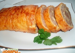 Рецепт: Яично-мясной рулет