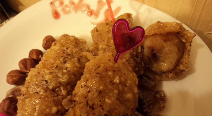 Жареные бананы в грильяже