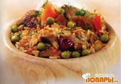 Плов с курицей и свининой