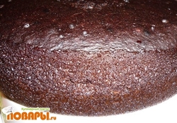 Рецепт: Шоколадный бисквит с подогревом