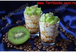 Десерт "Рикотта-кофе-киви"