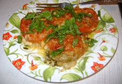 Баклажанчик и помидорка под сыром