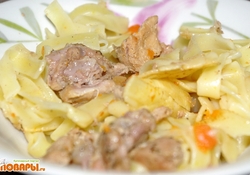Рецепт: Макароны с тушеным мясом