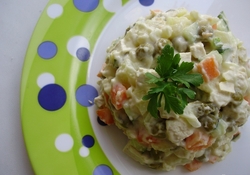 Рецепт: Постный зимний салат с тофу