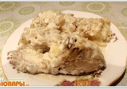 Рецепт: Налим в луково-сметанном соусе