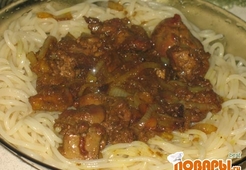 Печеночка под яблочно-медовым соусом