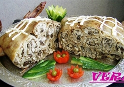 Рецепт: Курица, фаршированная блинами