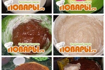 Шаг 4: Из сгущенки,какао и масла взбиваем …