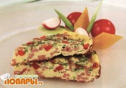 Рецепт: Омлет с ветчиной