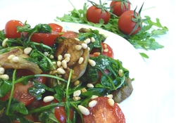 Рецепт: Салат с баклажанами и рукколой