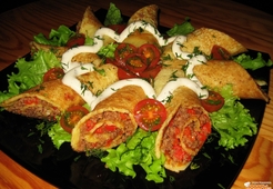 Блинчики с мясом и сладким перцем