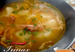 Гороховый суп на копченных свиных ребрах