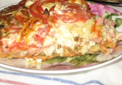 Рецепт: Пицца из бездрожжевого теста