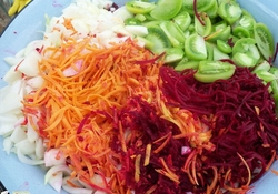 Рецепт: Салат из свеклы и зеленых томатов