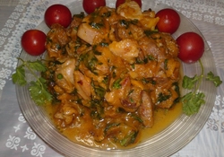 Рецепт: Индюшиное мясо с манго