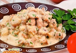 Рецепт: Фрикасе из телячьих почек