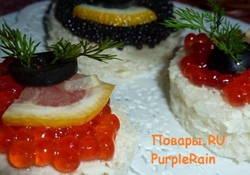 Рецепт: Бутерброды с Икрой «Заманюньки»