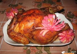 Рецепт: Фаршированая курица "Барышня-крестьянка"