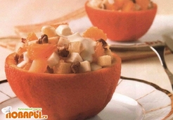 Салат в апельсиновых корзиночках