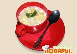 Рецепт: Сырный крем-суп с настоящей гаудой