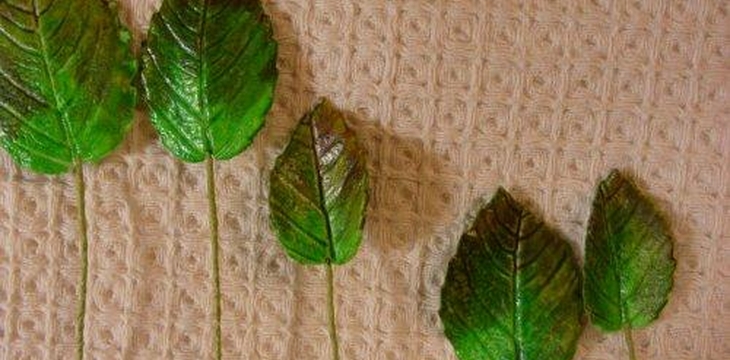 Шаг №3 МК Листья розы на проволоке от Учредительница