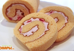 Рецепт: Рулет с клубникой