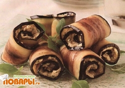 Рецепт: Рулетики из баклажанов