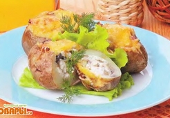 Картофель, фаршированный сельдью