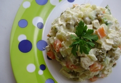 Постный зимний салат с тофу