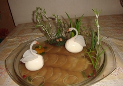 Рецепт: Заливное "Лебединое озеро"