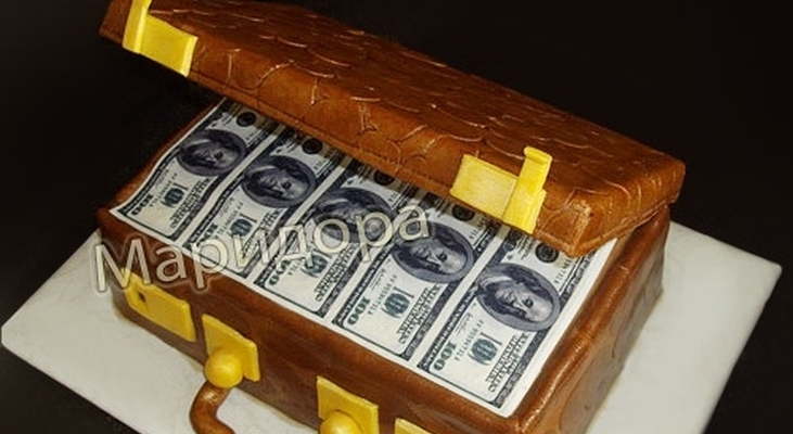 Торт "Чемоданчик с долларами"