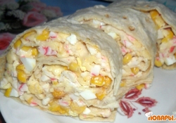 Рецепт: Быстрый рулетик из лаваша