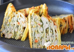Рецепт: Острая лазанья из блинчиков