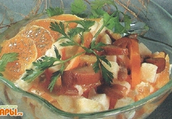 Салат грибной с апельсинами