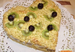 Рецепт: Фруктовый пирог к дню Св. Валентина