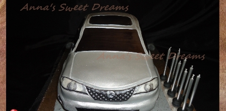 Шаг №19 МК Торт Автомобиль Subaru